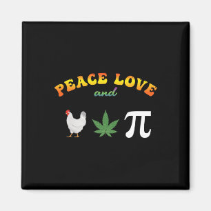 Liebe des Friedens Hühnerpot-Pi-Tag Magnet