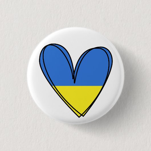 Liebe des Friedens im Herzen der Ukraine Button (Vorderseite)