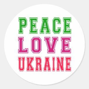 Liebe des Friedens in der Ukraine Runder Aufkleber