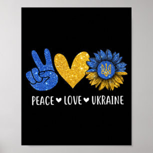 Liebe des Friedens in der Ukraine ukrainische Flag Poster