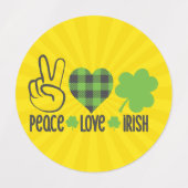 Liebe des Friedens Irish-60682 Etiketten (Design 2)