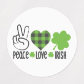 Liebe des Friedens Irish-60682 Etiketten (Design 1)
