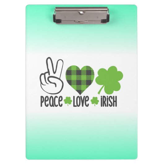 Liebe des Friedens Irish-60682 Klemmbrett (Vorderseite)