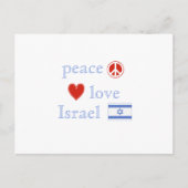 Liebe des Friedens Israel Herz und israelische Fla Postkarte (Vorderseite)