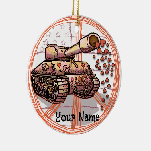 Liebe des Friedens Keramik Ornament (Rechts)