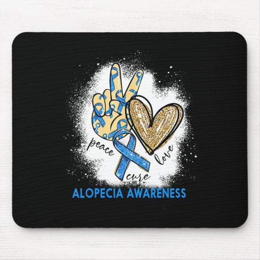 Liebe des Friedens Kur gebleicht Alopezie Bewussts Mousepad (Vorne)