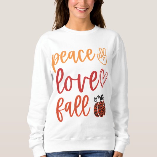 Liebe des Friedens mit Leopard Pumpkin Sweatshirt (Vorderseite)