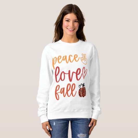 Liebe des Friedens mit Leopard Pumpkin Sweatshirt (Vorne ganz)