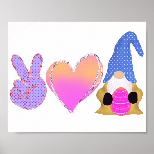 Liebe des Friedens | Niedliche Osterpastelierung Poster (Vorne)
