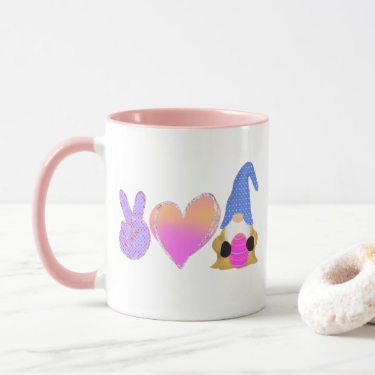 Liebe des Friedens | Niedliche Osterpastelierung Tasse (Mit Donut)