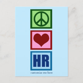 Liebe des Friedens Personalisierte Humanressourcen Postkarte