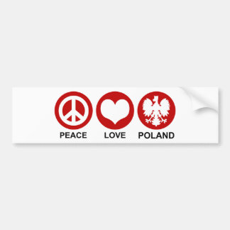 Liebe des Friedens Polen Autoaufkleber