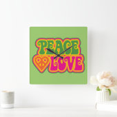 Liebe des Friedens Quadratische Wanduhr (Zuhause)