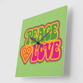 Liebe des Friedens Quadratische Wanduhr (Winkel)