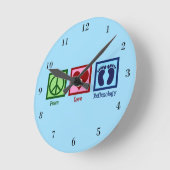 Liebe des Friedens Runde Wanduhr (Winkel)