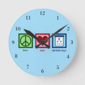 Liebe des Friedens Runde Wanduhr (Vorderseite)