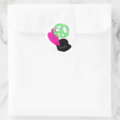 Liebe des Friedens Runder Aufkleber (Tasche)