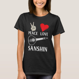 Liebe des Friedens Sanshin Sanshin Instrument Sans T-Shirt