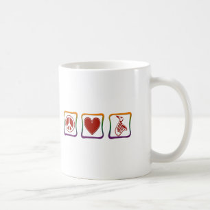 Liebe des Friedens Saxophone Regenbogenviertel Kaffeetasse