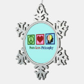 Liebe des Friedens Schneeflocken Zinn-Ornament (Rechts)