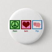 Liebe des Friedens Schweine Button (Vorderseite)