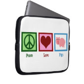 Liebe des Friedens Schweine Laptopschutzhülle (Vorne Rechts)