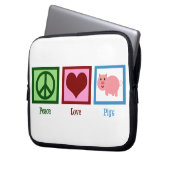 Liebe des Friedens Schweine Laptopschutzhülle (Vorderseite Links)