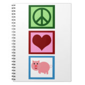 Liebe des Friedens Schweine Notizblock (Vorderseite)