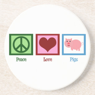 Liebe des Friedens Schweine Sandstein Untersetzer