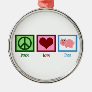 Liebe des Friedens Schweine Silbernes Ornament