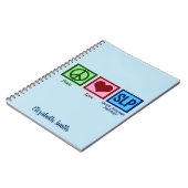 Liebe des Friedens spricht Sprachpathologie Notizblock (Linke Seite)