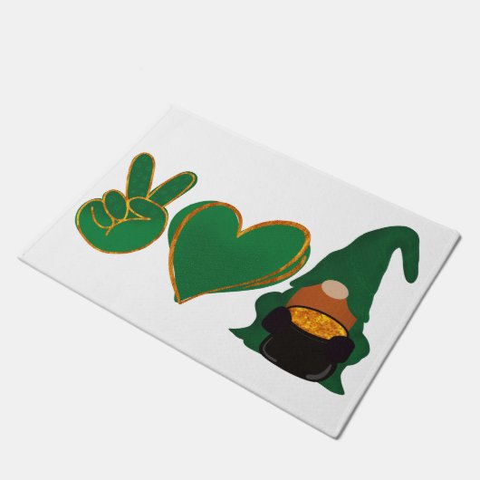 Liebe des Friedens | St Patrick's Day Sublimation Fußmatte (Schrägansicht)