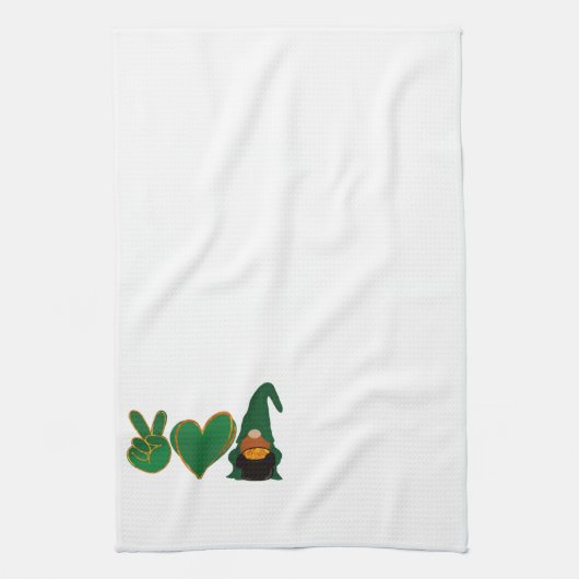 Liebe des Friedens | St Patrick's Day Sublimation Geschirrtuch (Vertikal)
