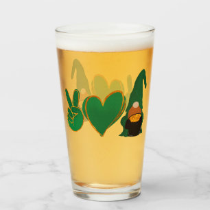Liebe des Friedens   St Patrick's Day Sublimation Glas