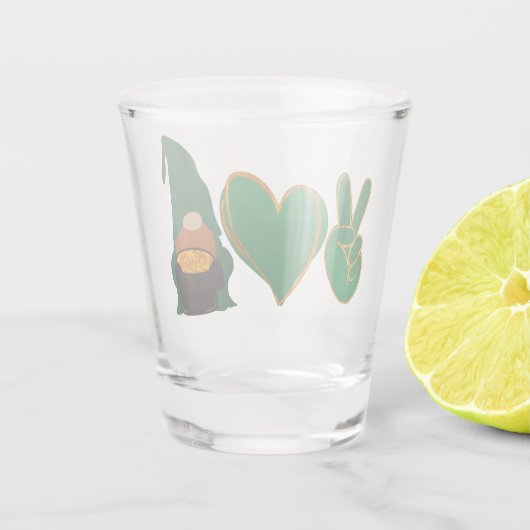 Liebe des Friedens | St Patrick's Day Sublimation Schnapsglas (Rückseite)