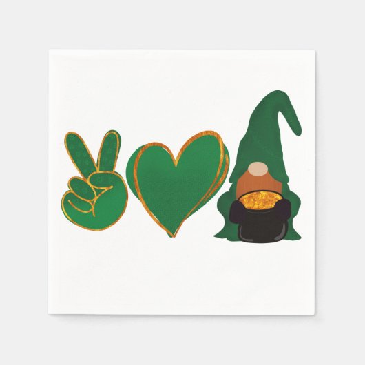 Liebe des Friedens | St Patrick's Day Sublimation Serviette (Vorderseite)