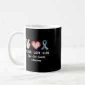 Liebe des Friedens Typ 1 Diabetes Bewusstsein Männ Kaffeetasse (Links)