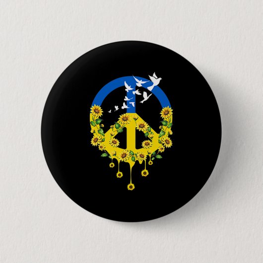 Liebe des Friedens Ukraine Dove Ukraine Sonnenblum Button (Vorderseite)