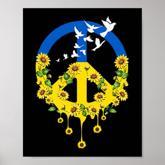 Liebe des Friedens Ukraine Dove Ukraine Sonnenblum Poster (Vorne)