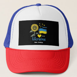Liebe des Friedens Ukraine Sonnenblumenflagge mit  Truckerkappe
