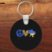 Liebe des Friedens Ukraine ukrainische Fahne I Sta Schlüsselanhänger (Vorderseite)
