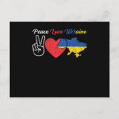 Liebe des Friedens Ukraine ukrainische Flagge Herz Postkarte (Vorderseite)