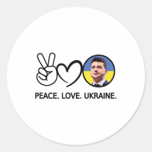 Liebe des Friedens Ukraine Volodymyr Zelensky Ukra Runder Aufkleber