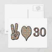 Liebe des Friedens und 30 Postkarte (Vorne/Hinten)
