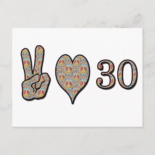 Liebe des Friedens und 30 Postkarte (Vorderseite)