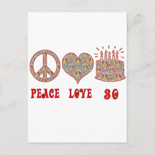 Liebe des Friedens und 30 Postkarte (Vorderseite)
