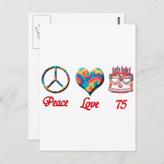 Liebe des Friedens und 75 Postkarte (Vorne/Hinten)