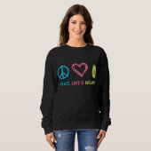 Liebe des Friedens und Avocados Funny Fruit Sweatshirt (Vorne ganz)