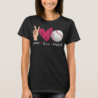 Liebe des Friedens und Baseball Funny Baseball Tea T-Shirt