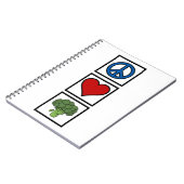 Liebe des Friedens und Broccoli Spiral Bound Notizblock (Linke Seite)